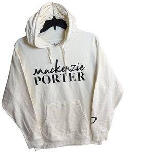 New Mackenzie Porter Official Logo Cream Graphic Cotton Hoodie Super Soft-Large